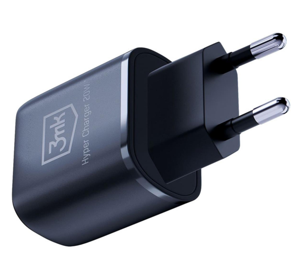 3MK 20W 1xUSB-C +USB-A PD QC bez kabla Czarna 3M005901 - 1228060 - zdjęcie